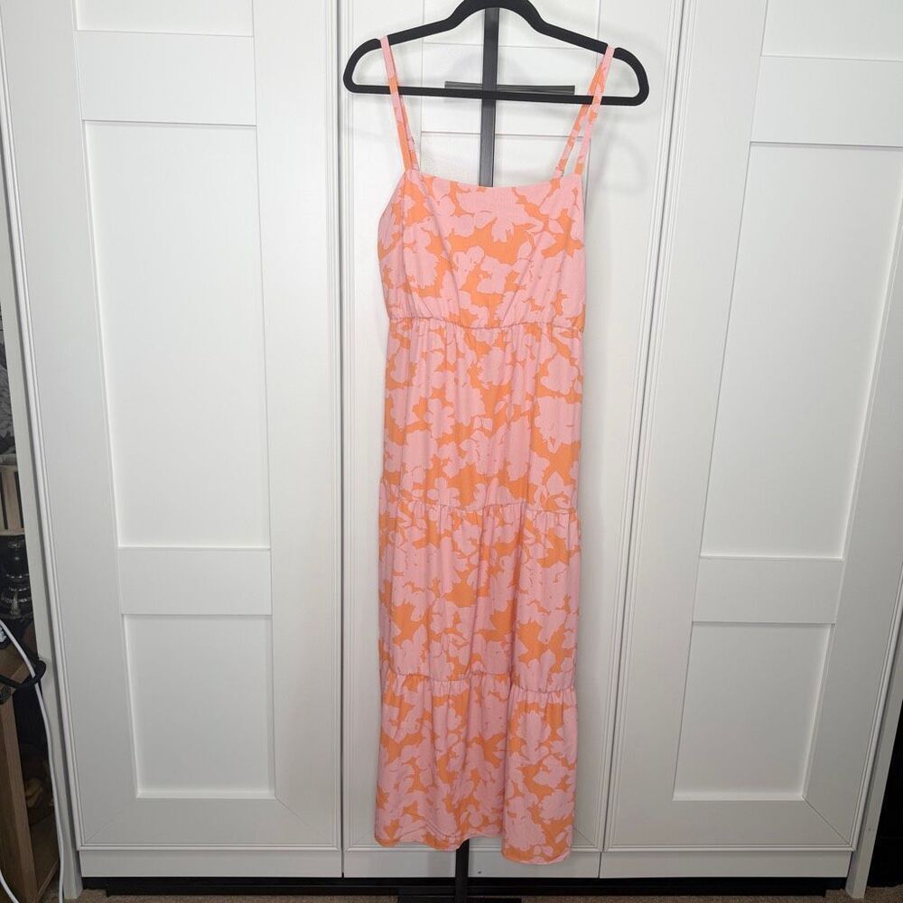Sanctuary Pink and Orange Floral Midi Dress